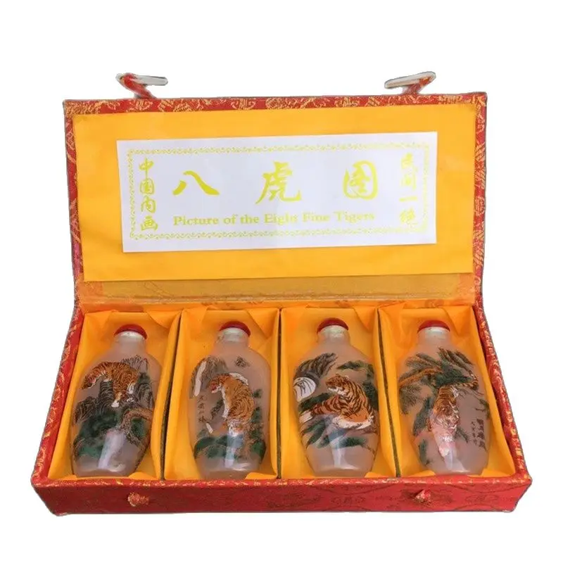 

China Old Beijing Painted Painted Snuff Bottle Glass Bottle Tiger