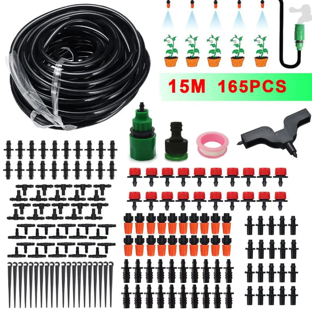 

Новая система капельного орошения «сделай сам» автоматический полив садовый шланг микро капельного полива Наборы с регулируемые капельни...