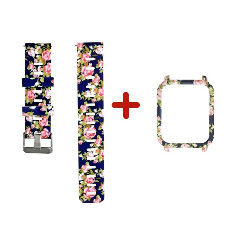 

1Set Soft Silicone Watchband Wrist Strap Hard PC Protective Case Shell Skin Protector for xiaomi Bip Bit Youth
