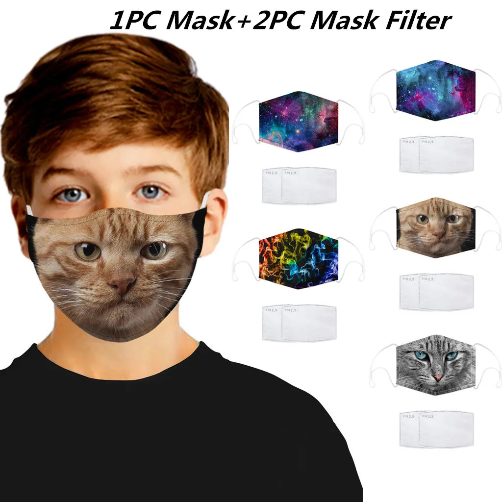 5 типов 2020 Новая цифровая печатная защитная маска с чипом фильтра Пылезащитная