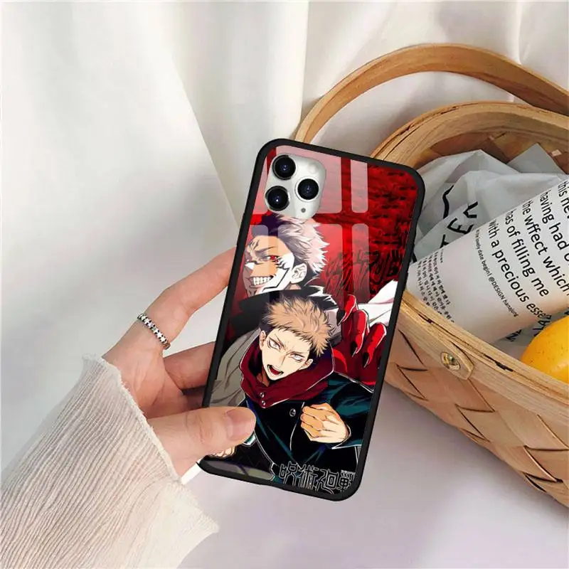 

Jujutsu Kaisen Japan anime cool Phone Case Tempered glass For iphone 11 12 PRO MAX X XS XR 5C 6 6S 7 8 plus