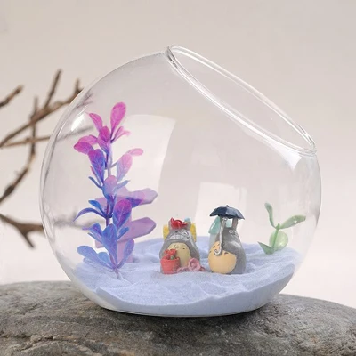 Cartoon fish tank Экосистема шар Стекло Висячие Ecosphere Аквариум рыба бачок чаша цветок растение ваза настольная чаша для маленьких домашних животных принадлежности аксессуары - Цвет: Cartoon fish tank