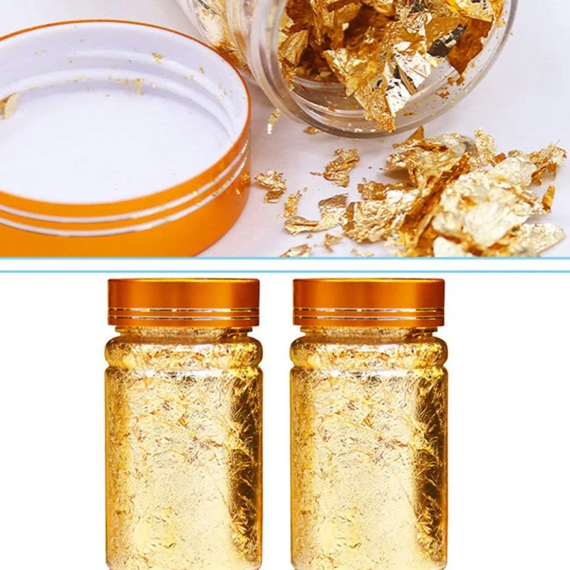 3 шт металлическая фольга бумага Серебро Золото листья хлопья для DIY ремесло