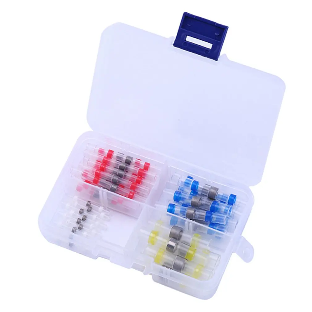 

50PCS Centerline End Waterproof Heat Shrinkable Wiring Terminal Solder Ring Insulated Terminal Kit Wire Connector