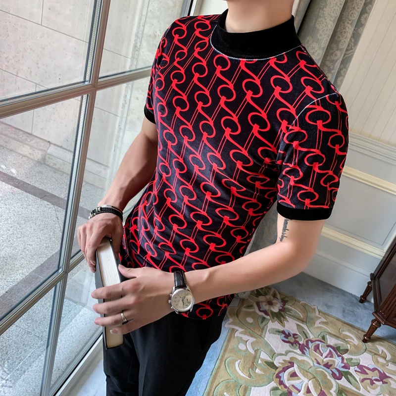 Уличная бархатная футболка Homme Slim Fit Chemise модные футболки с принтом Social Club мужские
