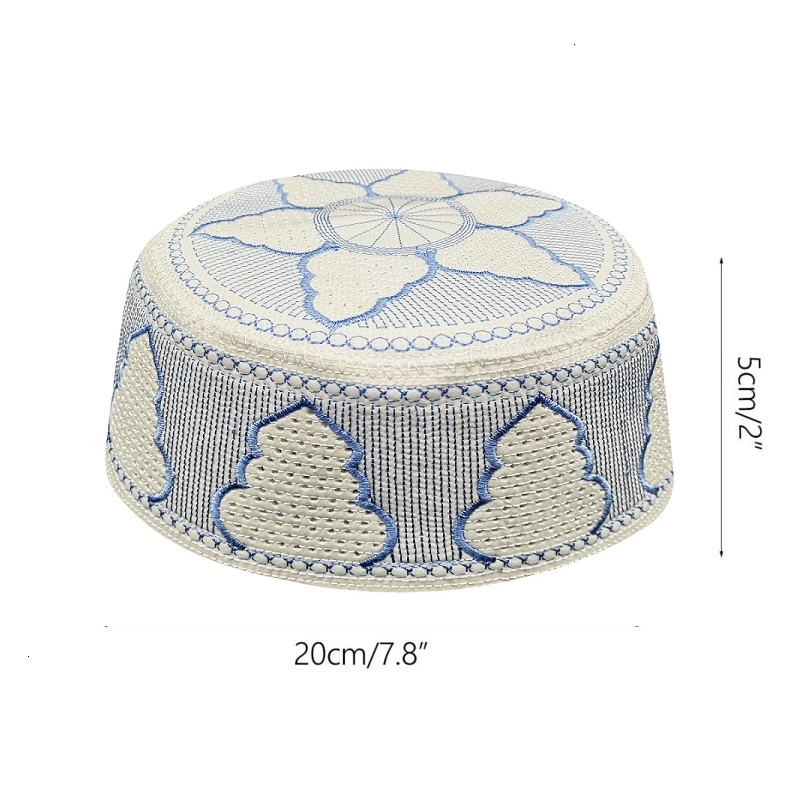 Kippot мусульманские синие шляпы изысканные вышитые модные молитвенные шапки для