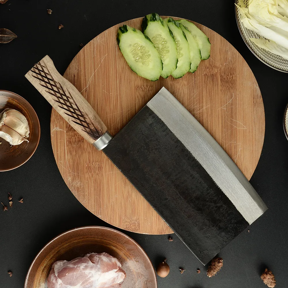 Нож мясника 8 дюймов ручной работы кованый кухонный нож деревянная ручка шеф