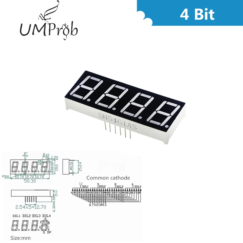 0,56 дюймов 7 сегмент 1Bit/2Bit/3Bit/4Bit цифровая трубка Красный общий анод светодиодный цифровой дисплей 8x8 решетчатый светодиодный экран ярко-красного цвета с точечной матрицей