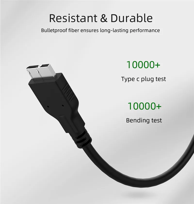 USB 3,1 type C к USB 3,0 Micro B кабель 5 Гбит/с type-C разъем для передачи данных адаптер для жесткого диска смартфона ПК OTG USB-C телефона ноутбука