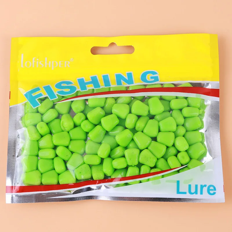 

100Pcs/Pack Soft Baits Corn With Corn Smell Carp Fishing Lures Floating Baits Bionic Corn Grain Fishing Soft Bait