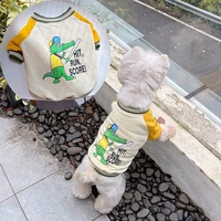 cute dinosaur autumn winter dog clothes outdoor baseball uniform for small medium dogs corgi french bulldog brand pet clothing