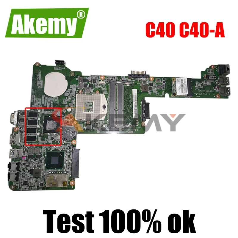 

AKEMY A000239480 для Toshiba Satellite C40 C40-A ноутбук материнская плата DA0MTCMB8G0 N14M-GL-S-A2 SLJ8E DDR3 материнская плата для ноутбука