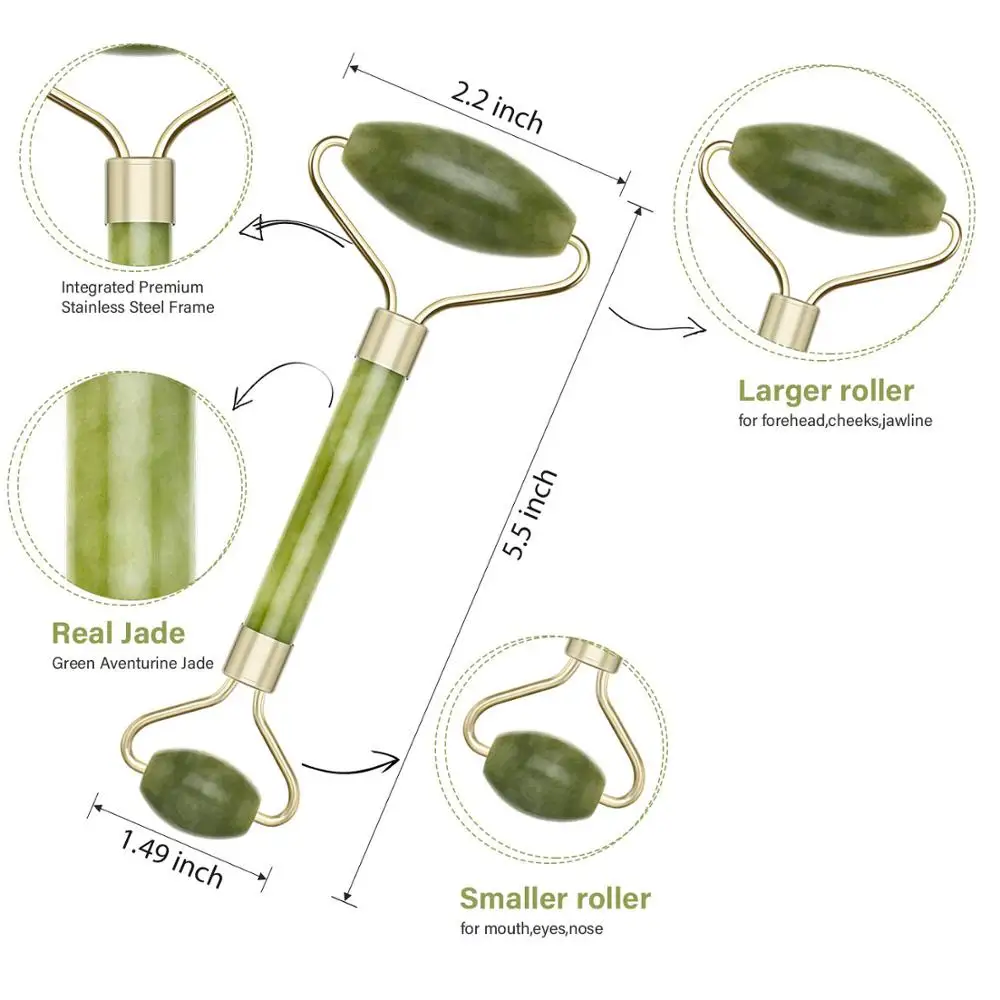 Нефритовые бриллиантовые роликовые инструменты для массажа кожи против