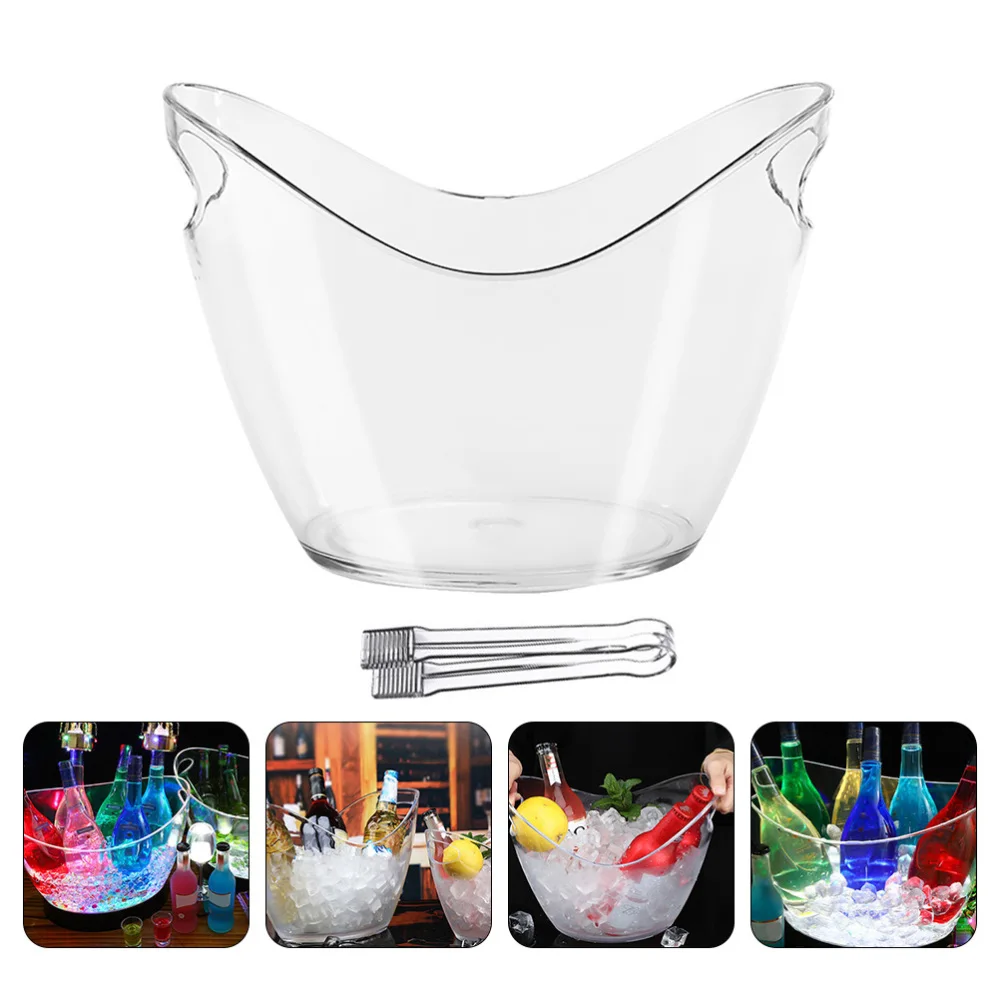 

1Pc Ingot Champagne Storage Container Household Ice Bucket (Transparent)