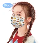 10 шт., одноразовые Маски с милым рисунком Для детей, 3 слоя