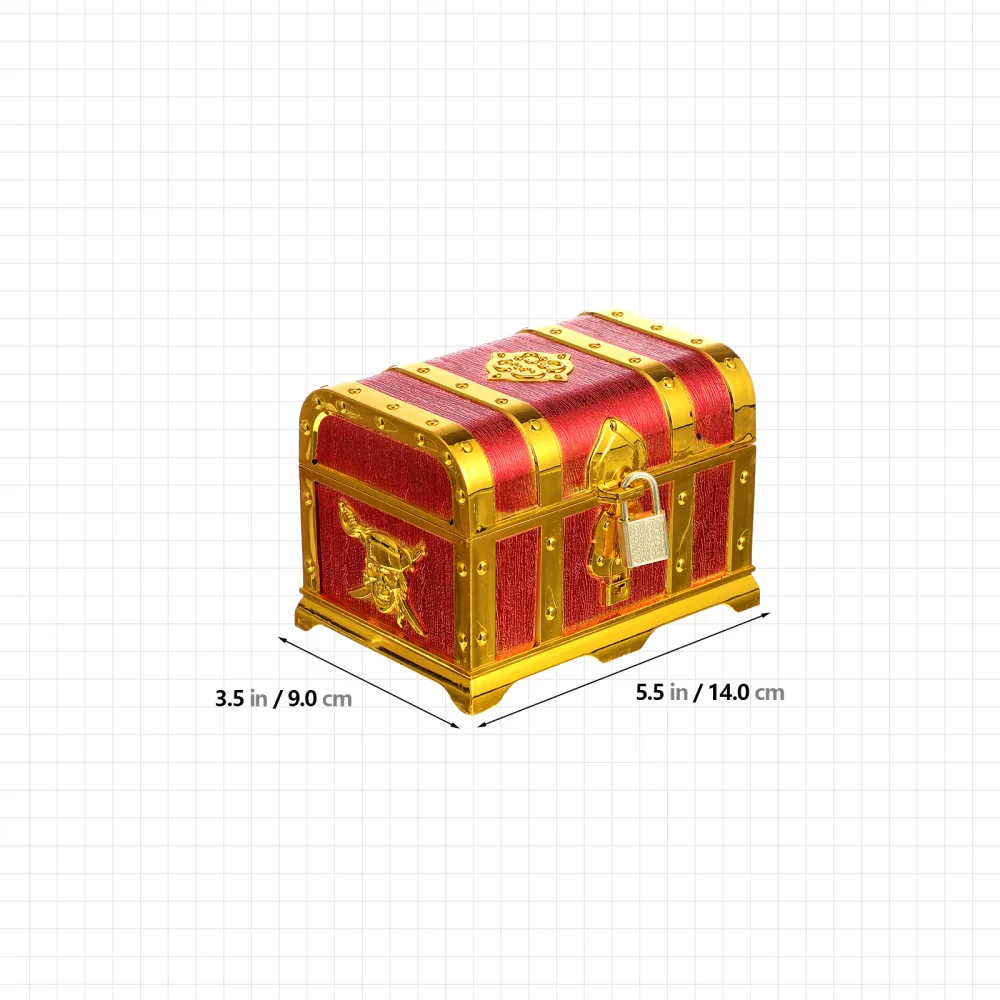 

1 Set Pirate Box Treasure Box Storage Box Gemstone Earring Rings Playset