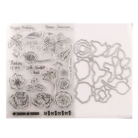 silicone clear stamps cutting dies for scrapbooking stensicls birds flowersdiy paper album cards making transparent rubber stamp