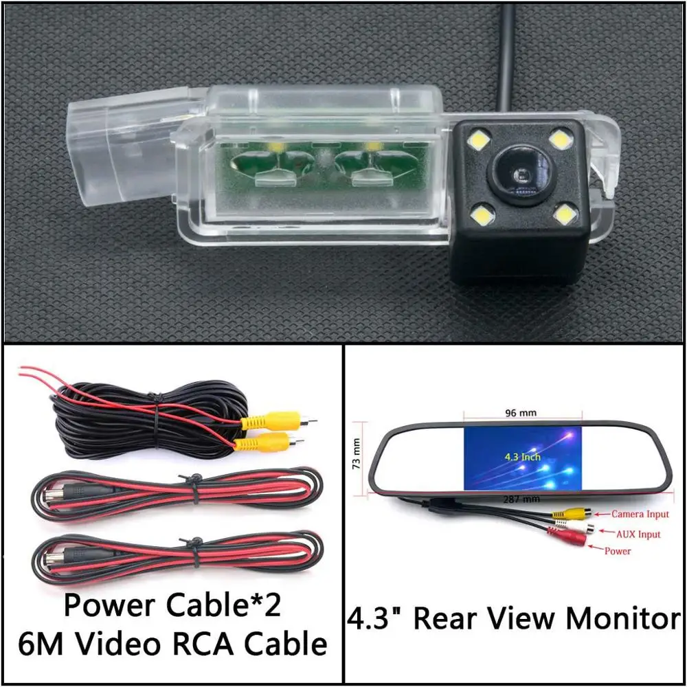 Cam N 4.3 Mirror 4 Светодиодный свет камера заднего вида для Volkswagen VW golf 5 golf V golf MK5 golf 7 golf 6 Passat CC автомобильный парковочный ЖК-зеркальный монитор - Название цвета: Cam N 4.3 Mirror