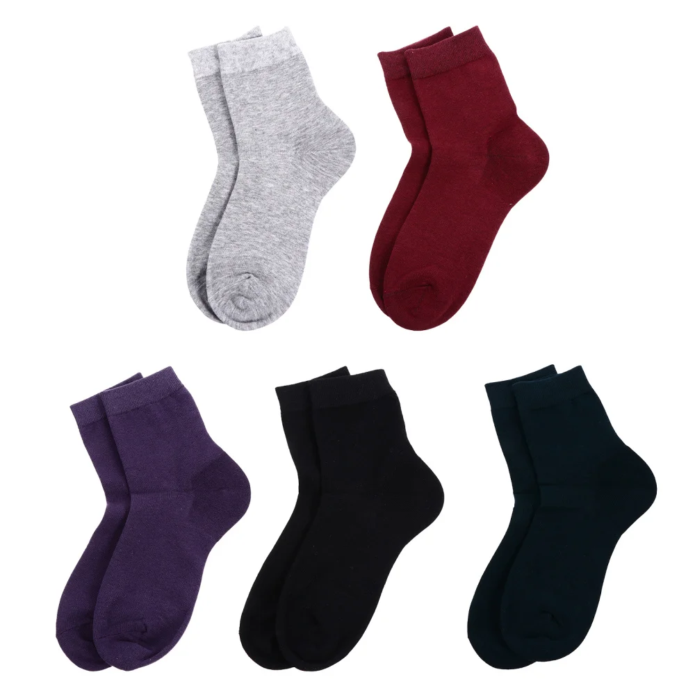 

5 Pairs Girls Silicone Lining Socks Anti Cracking Cotton Socks