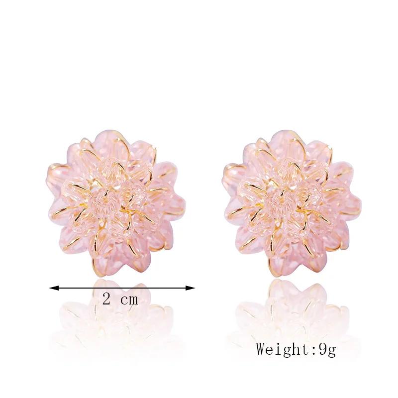 Женские серьги гвоздики с кристаллами вечерние ручной работы в Корейском стиле