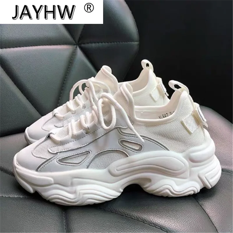 

2021 New Women's Sneakers Spring Fashion Lace-up Vulcanized Shoes Ladies Casual Shoes Lightweigh Breathable Platform Dad Shoes