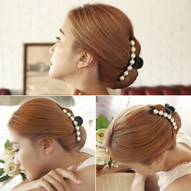 

Black Big Rhinestone Hairpins For Women Pearl Hair Clips Crab Hair Claws For Girls Barrettes Headwear Hair Pins Accessories