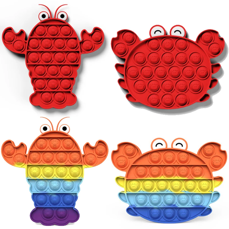 Игрушки антистресс для взрослых цветные пузырьки с эффектом пуш попа единорог