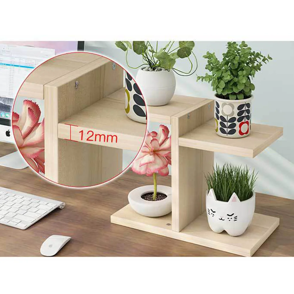 Деревянная подставка для растений 4 уровня вертикальная полка стеллаж цветов