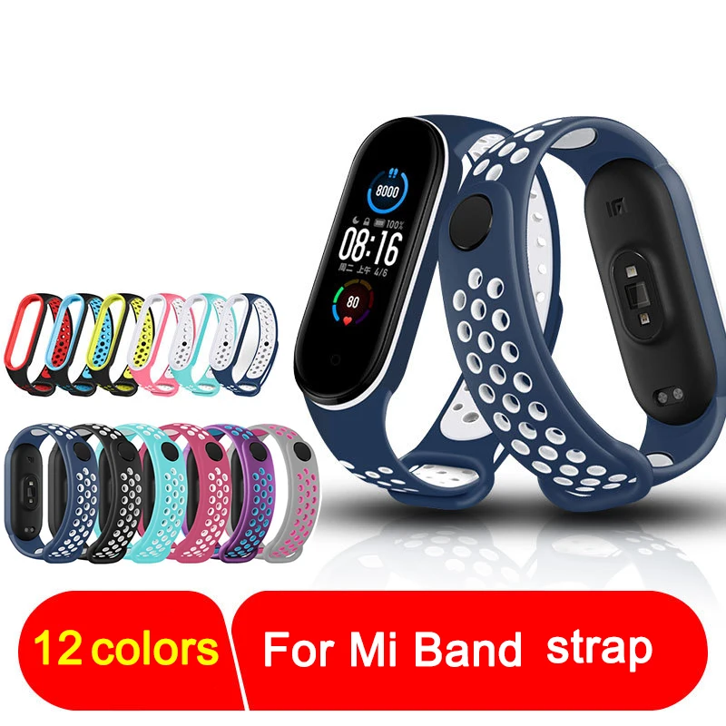 Soft Two Color TPU Strap For Xiaomi Mi Band 6 5 Bracelet for Miband 3 4 silicone Wristband Smart Watch Replacement belt strap