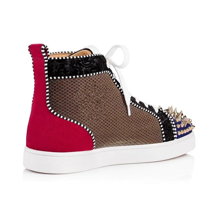 SHOOEGLE роскошные мужские высокие кроссовки ручной работы с шипами модные