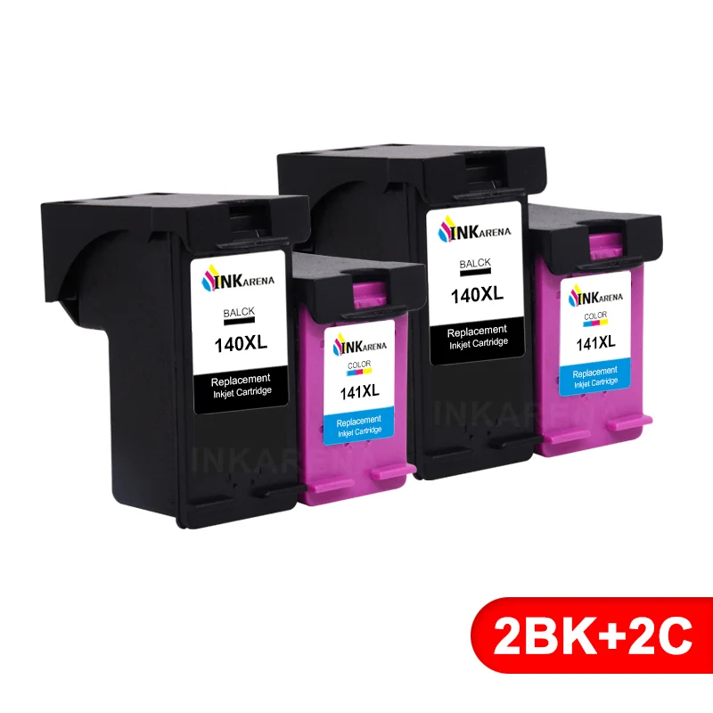 140141XL 2BK2C INKARENA заправленный чернильный картридж Замена для hp 140 141 для Photosmart C4283 C4583 C4483 C5283 D5363 Deskjet D4263 принтер - Цвет: 140141XL 2BK2C