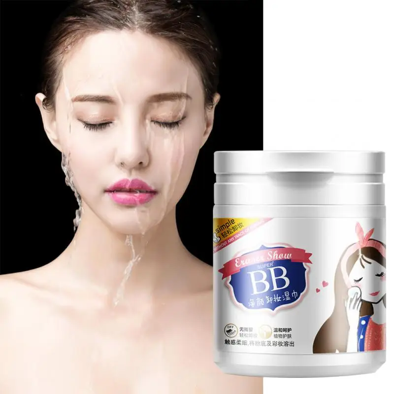 

100 Sheets Makeup Remover Wet Wipes Face Eye Deep Cleansing Cotton Pads Moisturizing Skin Care Travel Essential