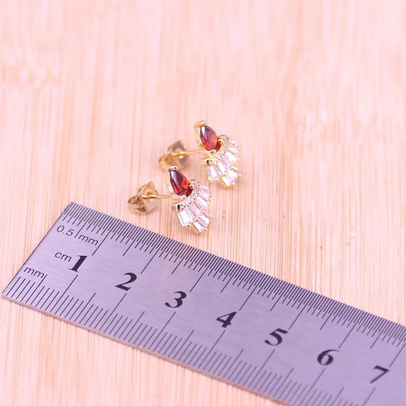 Risenj Акция 5 цветов красный циркон и Кристалл розовое золото ювелирные изделия для