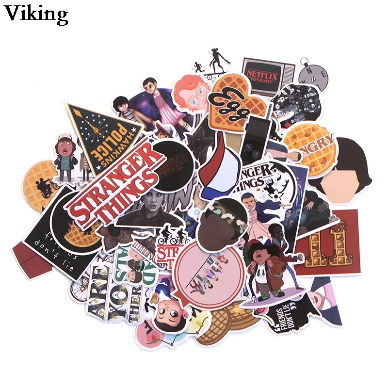 66 шт./компл. наклейки из ПВХ очень странные дела для ноутбука багажа скейтборда