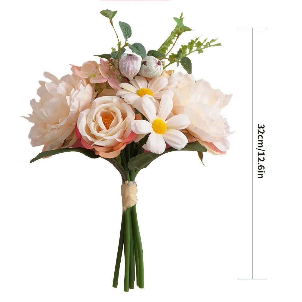 

Rose Pink Silk Peony Artificial Flowers Bouquet Touch Artificial Bouquet Fake Flower For Wedding Decoration Flowers Garden Decor