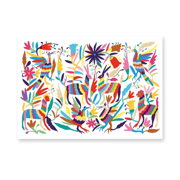 Индийско-мексиканская картина на холсте с народным искусством, плакат для детской комнаты, изображение для стены, мексиканское украшение, картина для дома, подарок для путешественников.