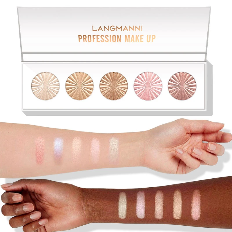 

Блестящая восстанавливающая пластина, 5 цветов, подсветка, 3D макияж, натуральный яркий водонепроницаемый долговечный косметический инстру...