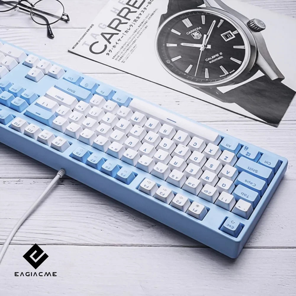 10887 mechanical gaming keyboard for gamer led backlight keyboard usb wired keyboard for pclaptop enru keyboard pbt keycaps free global shipping