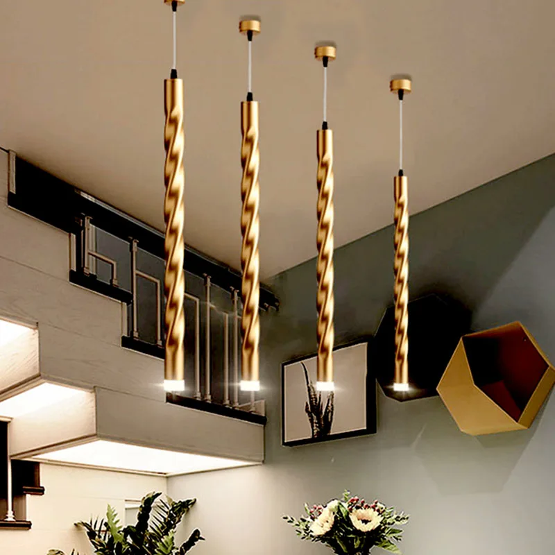 

Modern new home decoration salon luminaria LED Bar hotel front desk bedroom pendant lamp Simple long line lustre pendant light