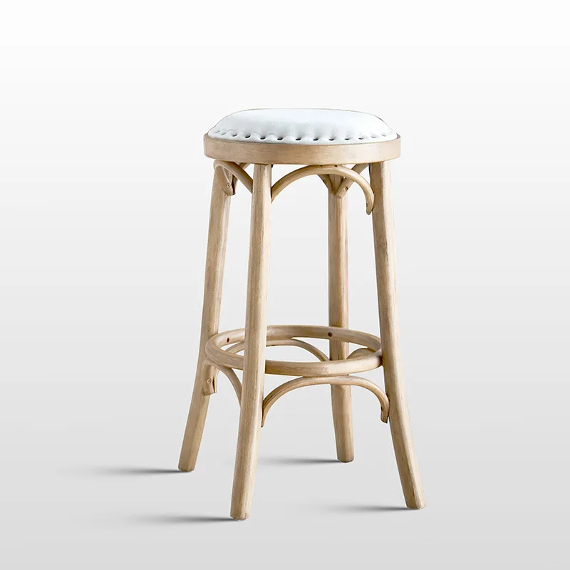 

Nordic solid wood bar stools modern minimalist high stools household high chairs cash register chairs retro bar chairs