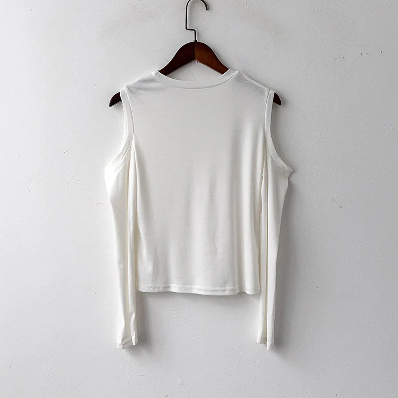 

Spring Autumn O Neck Women Hollow Out Tops Modal Long Sleeve Casual Female Solid T Shirt 2019 New Brand