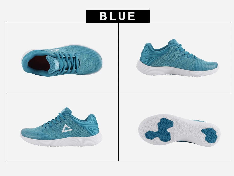 PEAK Running Shoes Light Weight Sneakers Women's Sports Shoes Breathable Stretch Yarns Fitness Sneaker Soft Sole EW7148H