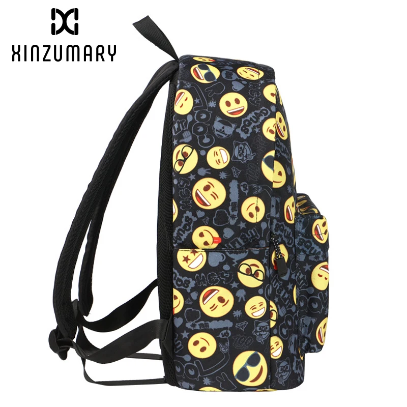 Напечатанный рюкзак с эмоджи bookbag колледж ветер женская сумка на плечо спортивная сумка для отдыха Новая Большая емкость женский рюкзак Горячая