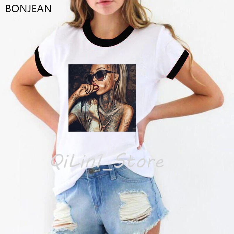 72342B Melanin Poppin' для женщин Футболка femme harajuku Melanin Poppin рубашка vogue черная футболка с принтом для девочек летние топы одежда tumblr - Цвет: 72342B