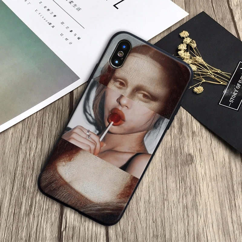 Для iphone 11 pro Чехол Мона Лиза арт Давид линии Мягкий силиконовый чехол для Apple 5 5S SE 6