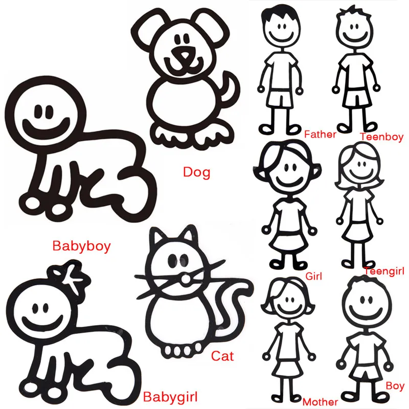 Viny Наклейка на палке с машинкой рисунок DIY клейкая наклейка окно автомобиля