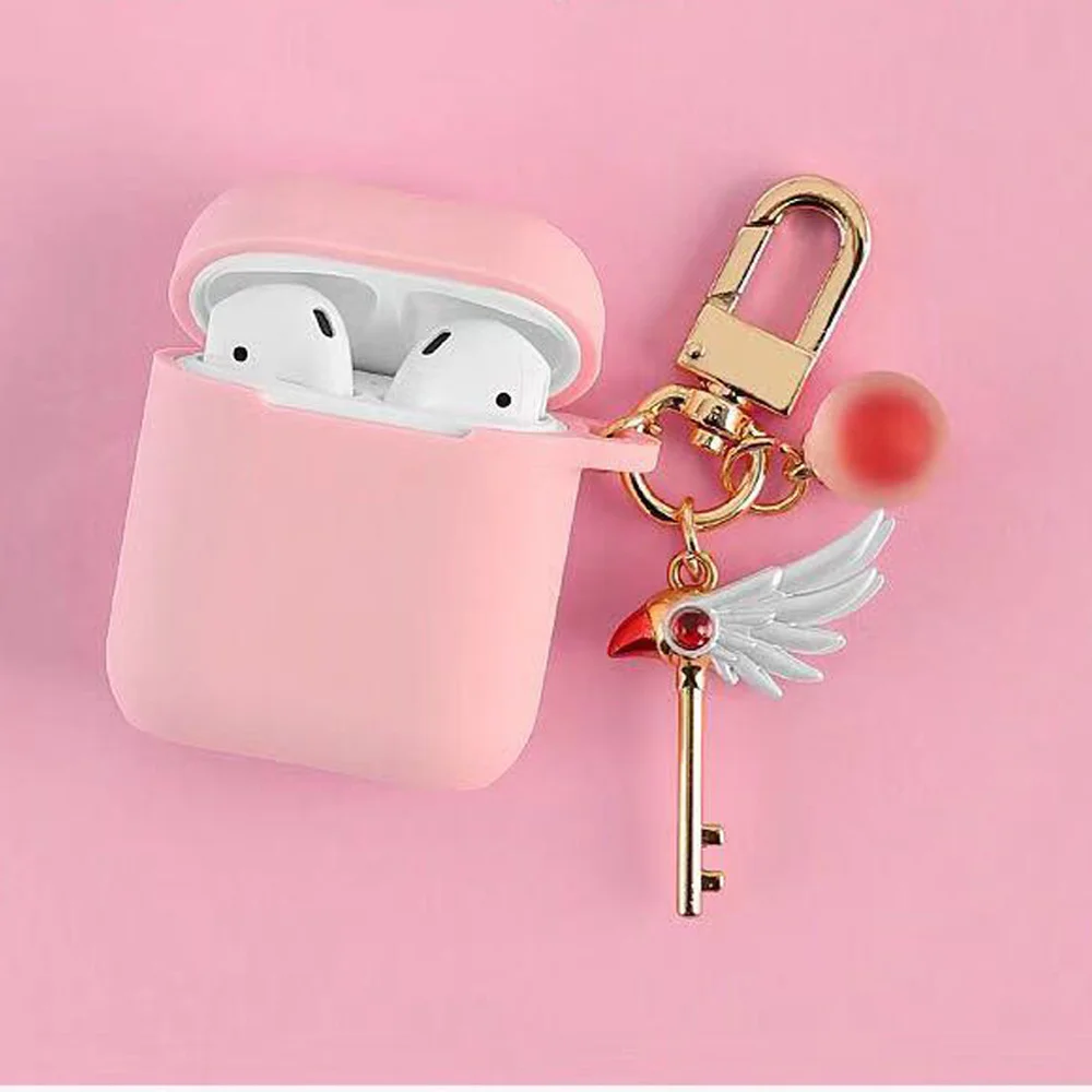 For AirPods 1/2 Case For Air pods Pro luxury Keychain Cartoon Accessories Silicone Case Wireless Earphone Cover case fundas
