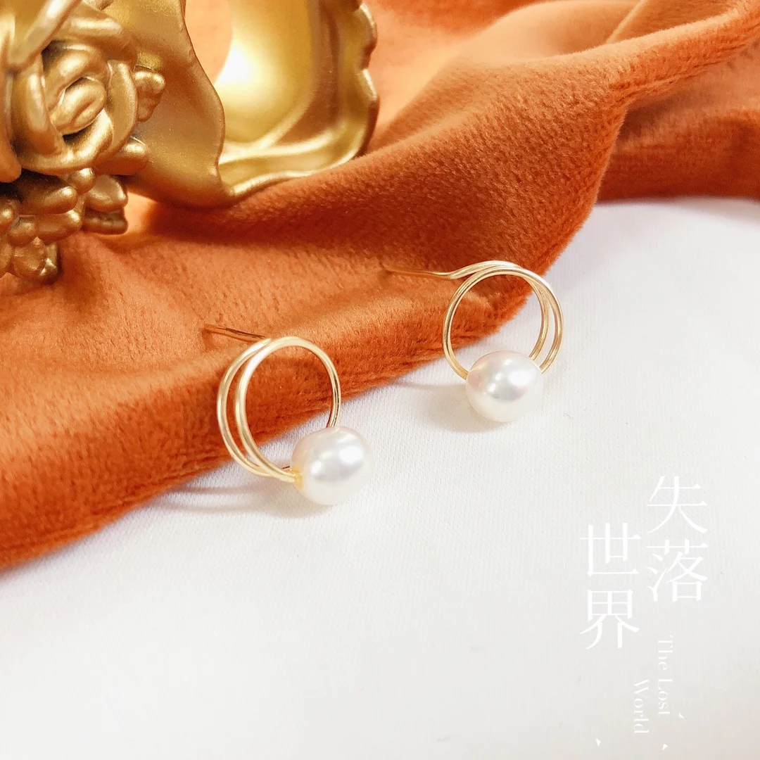 

DAIMI Natural Freshwater Pearl Studs Earrings 925 Sterling Silver Jewelry For Women Gift