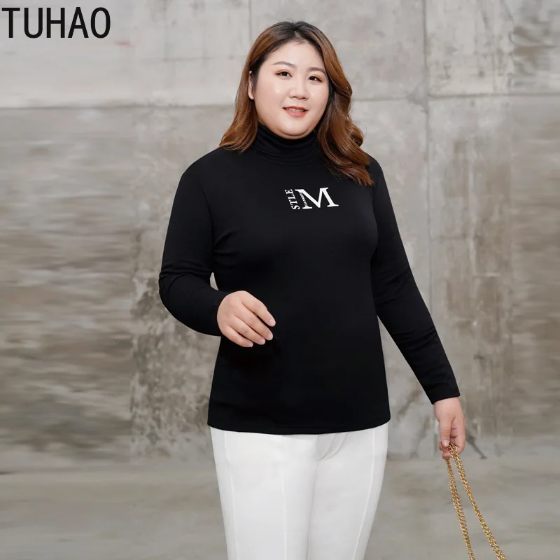 

Женская рубашка с длинным рукавом TUHAO, черная рубашка большого размера 6XL, 5XL, 4XL в Корейском стиле, Осень-зима 2021, верхняя рубашка размера d