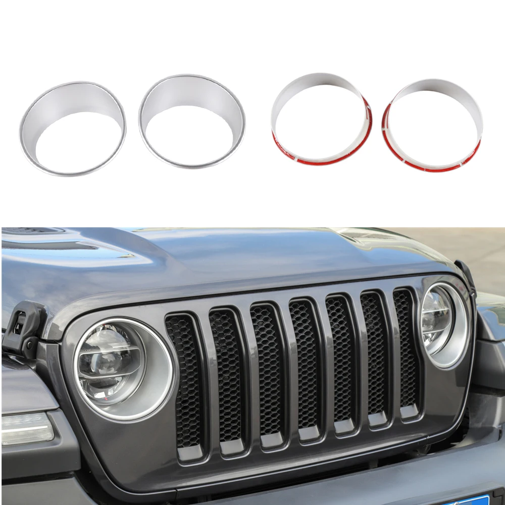 Передний светильник ободок наклейка Стикеры головной Накладка для Jeep Wrangler JL 2018